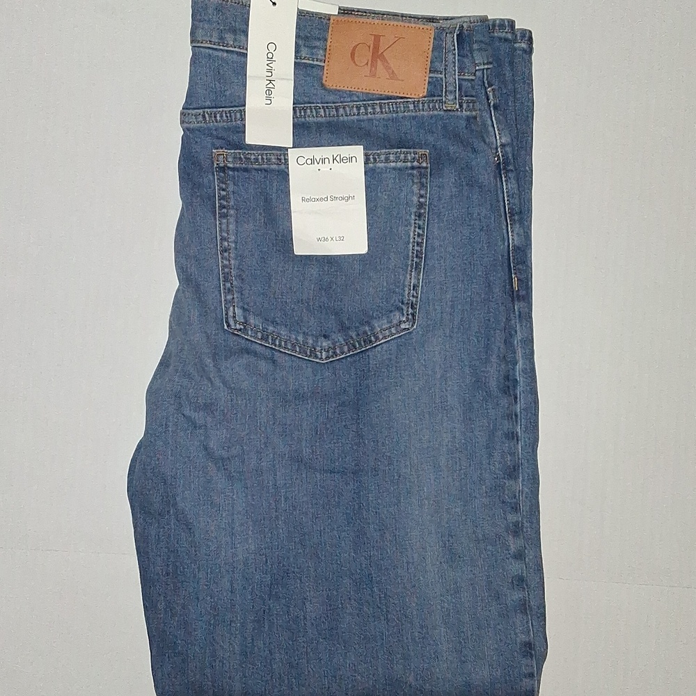Calvin Klein Relaxed Straight Jeans Size-36x32 NWT